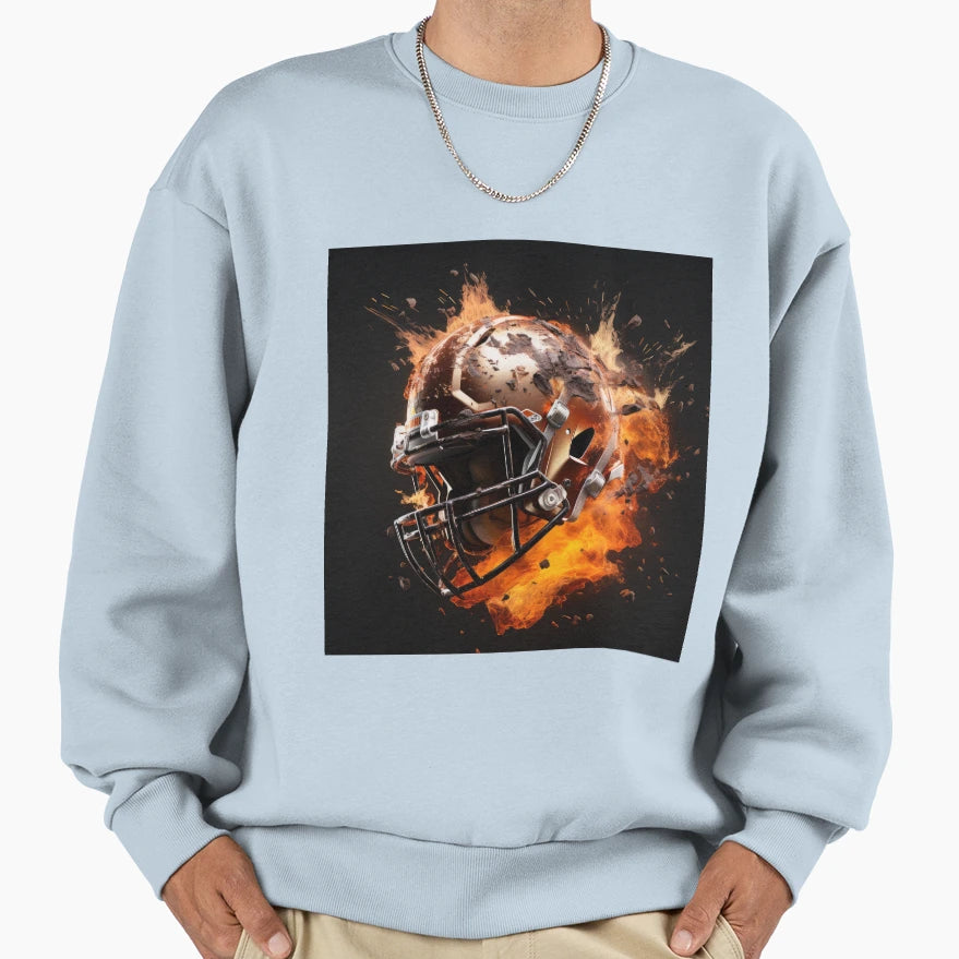 Exploding Football Helmet Sweatshirt - Aesthetic Graphic Men Women - T-Shirt, Sweatshirt, Hoodie