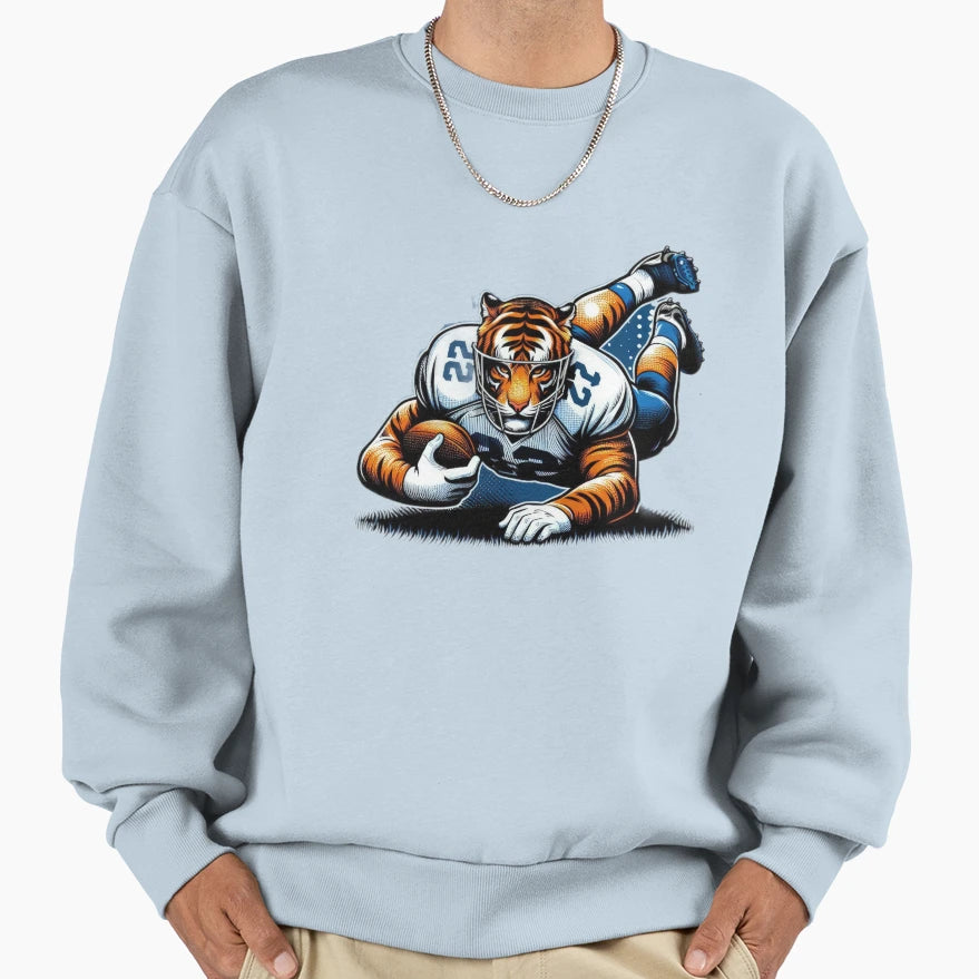 American Football Tiger Player Sweatshirt - Casual Everyday Wear Unisex - T-Shirt, Sweatshirt, Hoodie