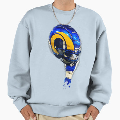 Rams Helmet High Sweatshirt - Casual Everyday Wear Unisex - T-Shirt, Sweatshirt, Hoodie