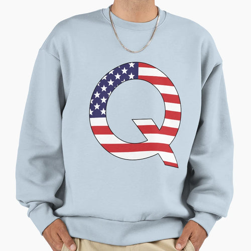 Most Patriotic Letter Alphabet Sweatshirt - Aesthetic Graphic Men Women - T-Shirt, Sweatshirt, Hoodie