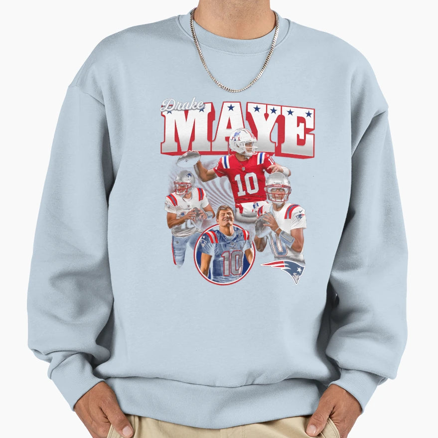 Drake Maye Sweatshirt - Custom Art Print Unisex - T-Shirt, Sweatshirt, Hoodie