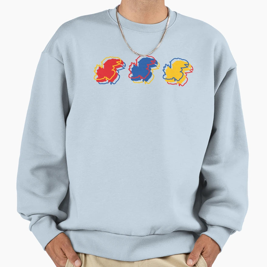 Ku Jayhawks Pattern White Sweatshirt - Fun Novelty Design Men Women - T-Shirt, Sweatshirt, Hoodie