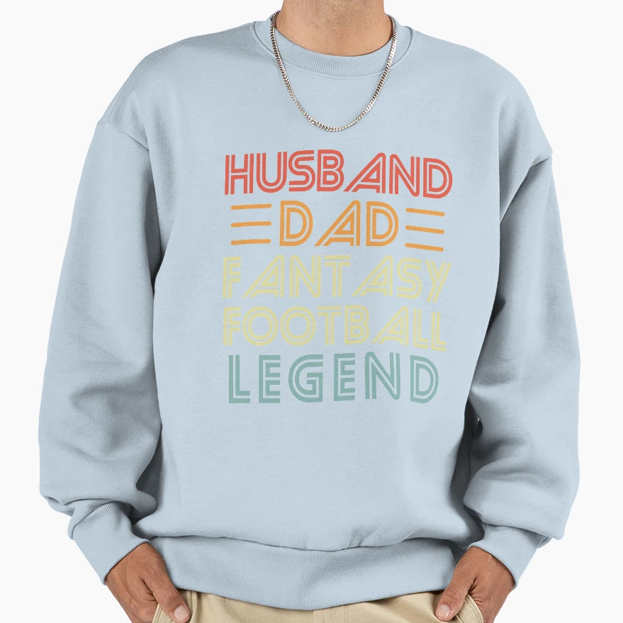 Husband Dad Fantasy Football Sweatshirt - Fun Novelty Design for Adults - T-Shirt, Sweatshirt, Hoodie