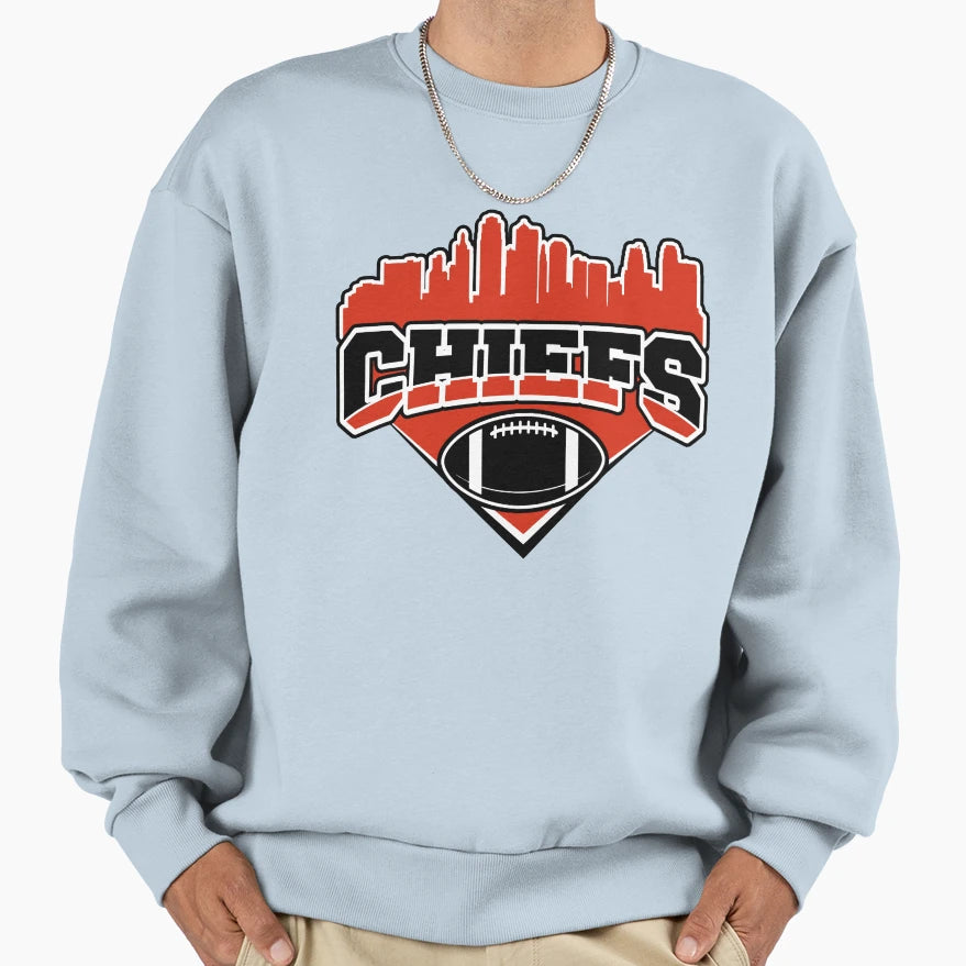 Chiefs Football Skyline Football Sweatshirt - Casual Everyday Wear Unisex - T-Shirt, Sweatshirt, Hoodie
