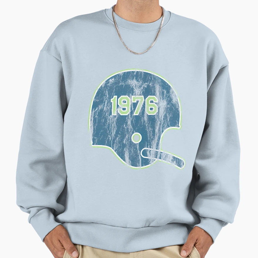 1976 Football Helmet Sweatshirt - Aesthetic Graphic Unisex - T-Shirt, Sweatshirt, Hoodie
