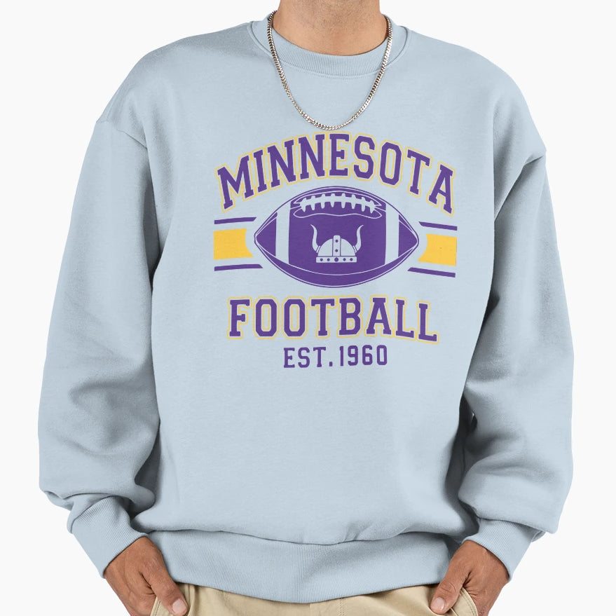 Minnesota Football Est 1960 Sweatshirt - Trendy Graphic for Adults - T-Shirt, Sweatshirt, Hoodie