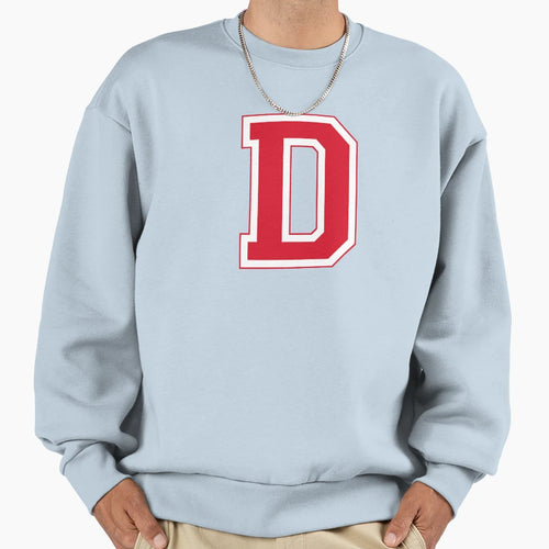 Red Varsity Letter D Sweatshirt - Trendy Graphic for Adults - T-Shirt, Sweatshirt, Hoodie
