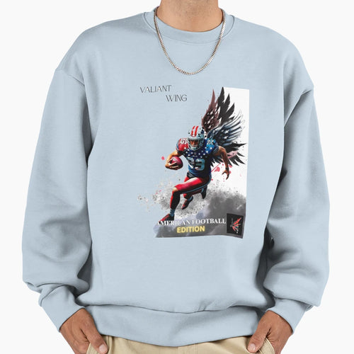 Winged Warrior Charging Down Football Sweatshirt - Custom Art Print Unisex - T-Shirt, Sweatshirt, Hoodie