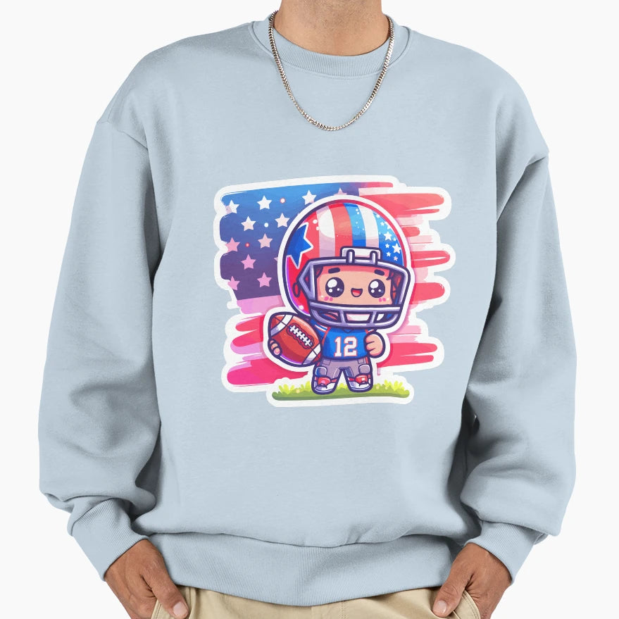 American Football Cartoon Sweatshirt - Fun Novelty Design Men Women - T-Shirt, Sweatshirt, Hoodie