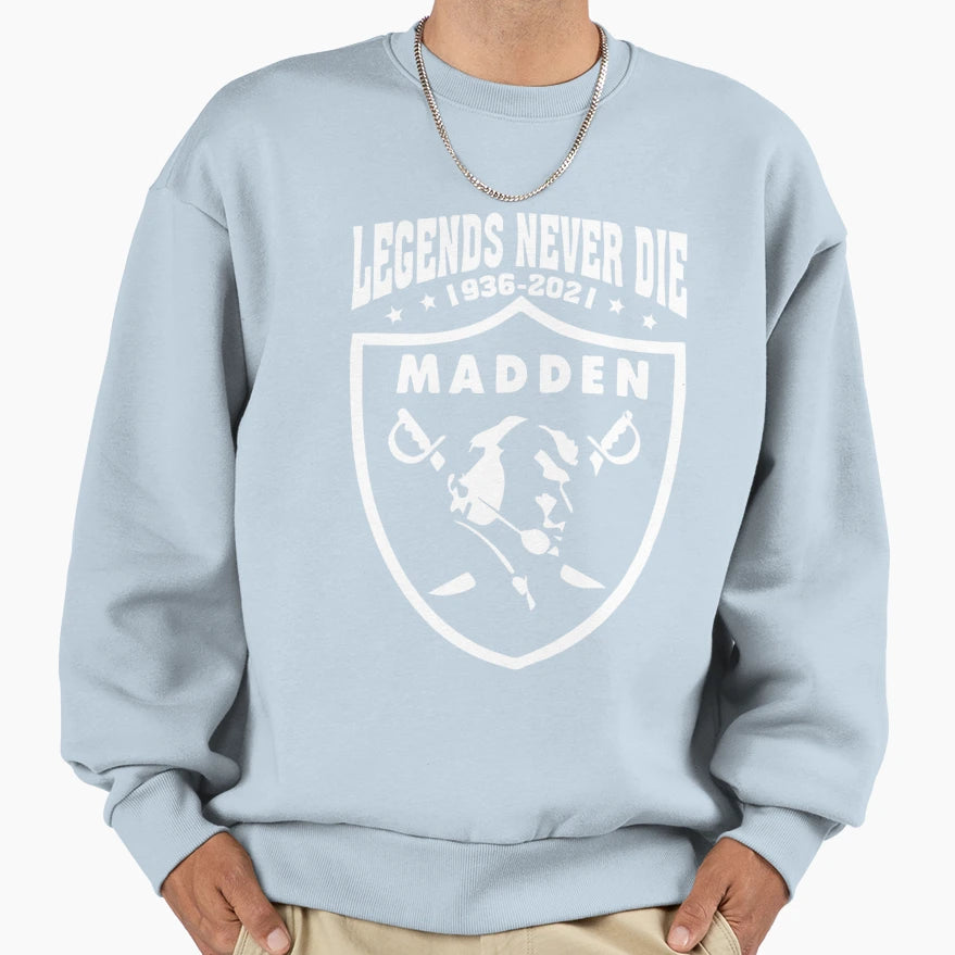 John Madden Never Die T-Shirt - Unique Graphic for Adults - T-Shirt, Sweatshirt, Hoodie