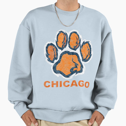 Foot Paw Bear Orange Chicago Sweatshirt - Minimalist Print for Adults - T-Shirt, Sweatshirt, Hoodie