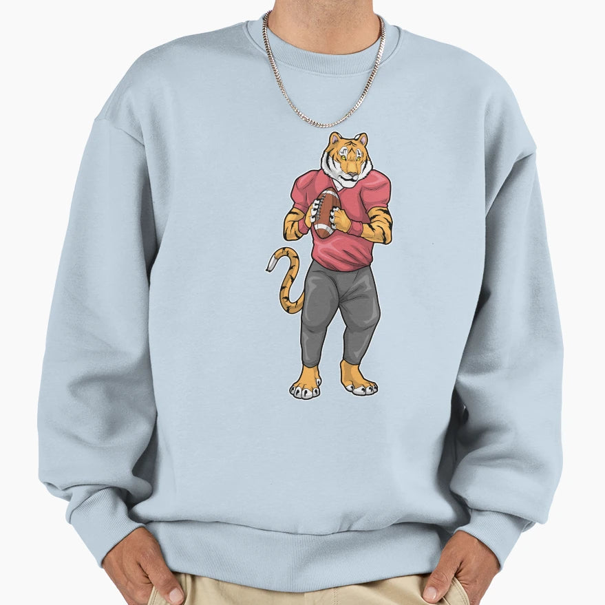 Tiger American Football Sweatshirt - Novelty Apparel for Adults - T-Shirt, Sweatshirt, Hoodie