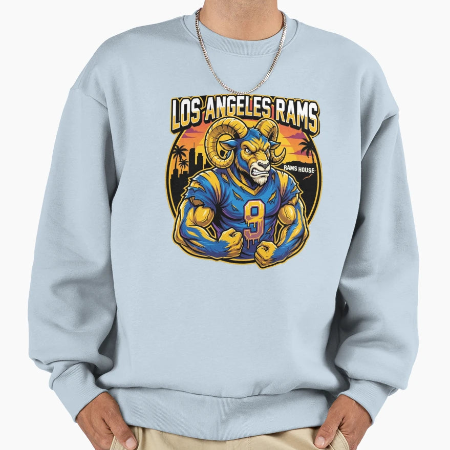 Mighty Ram 9 Hollywood Cartoon Rams Sweatshirt - Novelty Apparel for Adults - T-Shirt, Sweatshirt, Hoodie