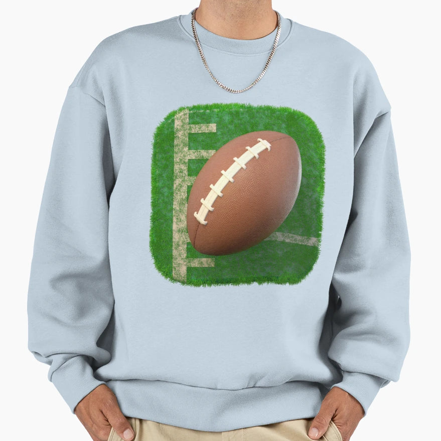 3D Football And Rugby Ball Square Sweatshirt - Custom Art Print Men Women - T-Shirt, Sweatshirt, Hoodie