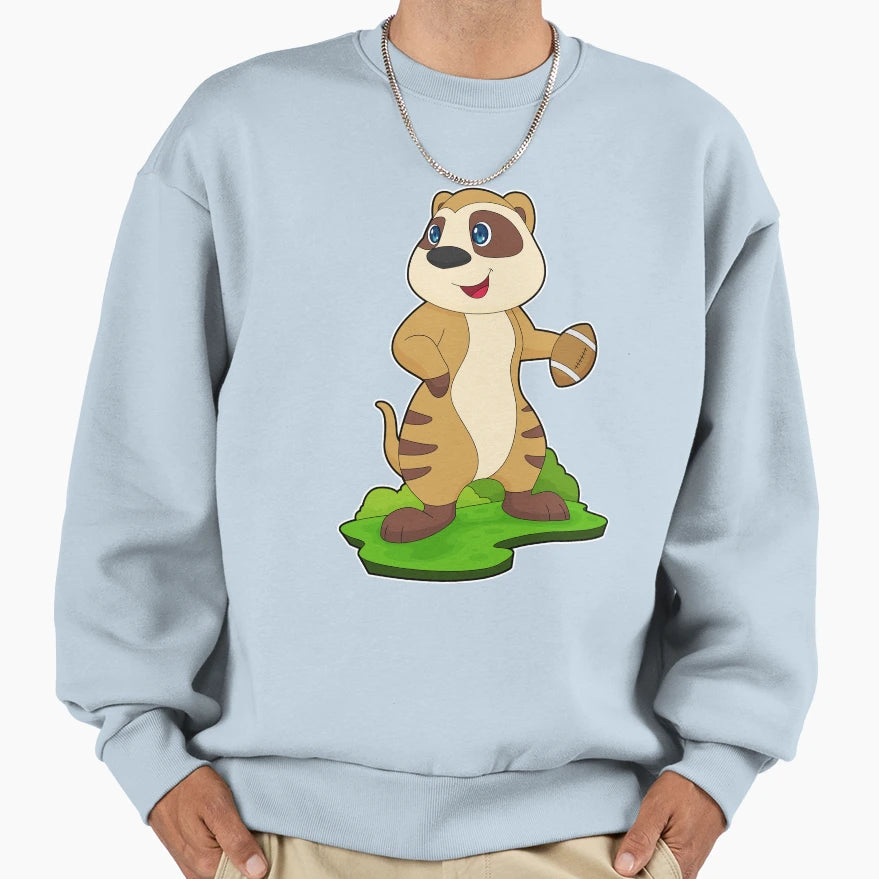 Meerkat American Football Sports Sweatshirt - Unique Graphic Unisex - T-Shirt, Sweatshirt, Hoodie