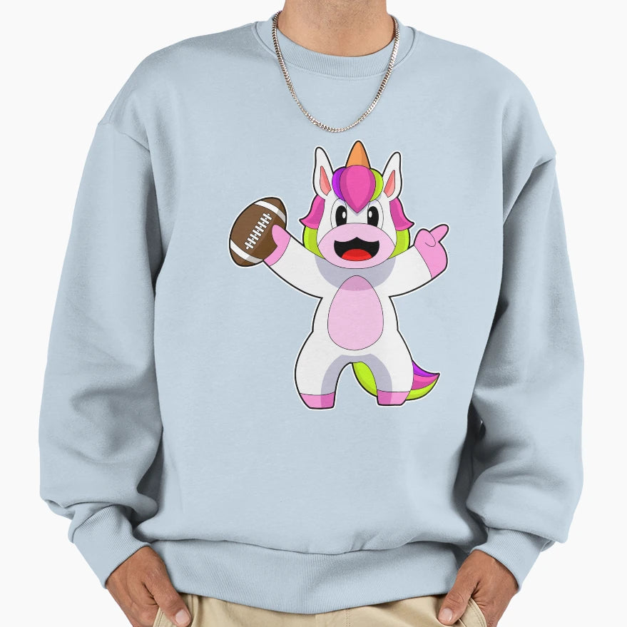 Unicorn American Football Sports Sweatshirt - Trendy Graphic Men Women - T-Shirt, Sweatshirt, Hoodie