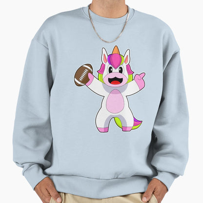 Unicorn American Football Sports Sweatshirt - Trendy Graphic Men Women - T-Shirt, Sweatshirt, Hoodie