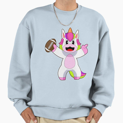 Unicorn American Football Sports Sweatshirt - Trendy Graphic Men Women - T-Shirt, Sweatshirt, Hoodie