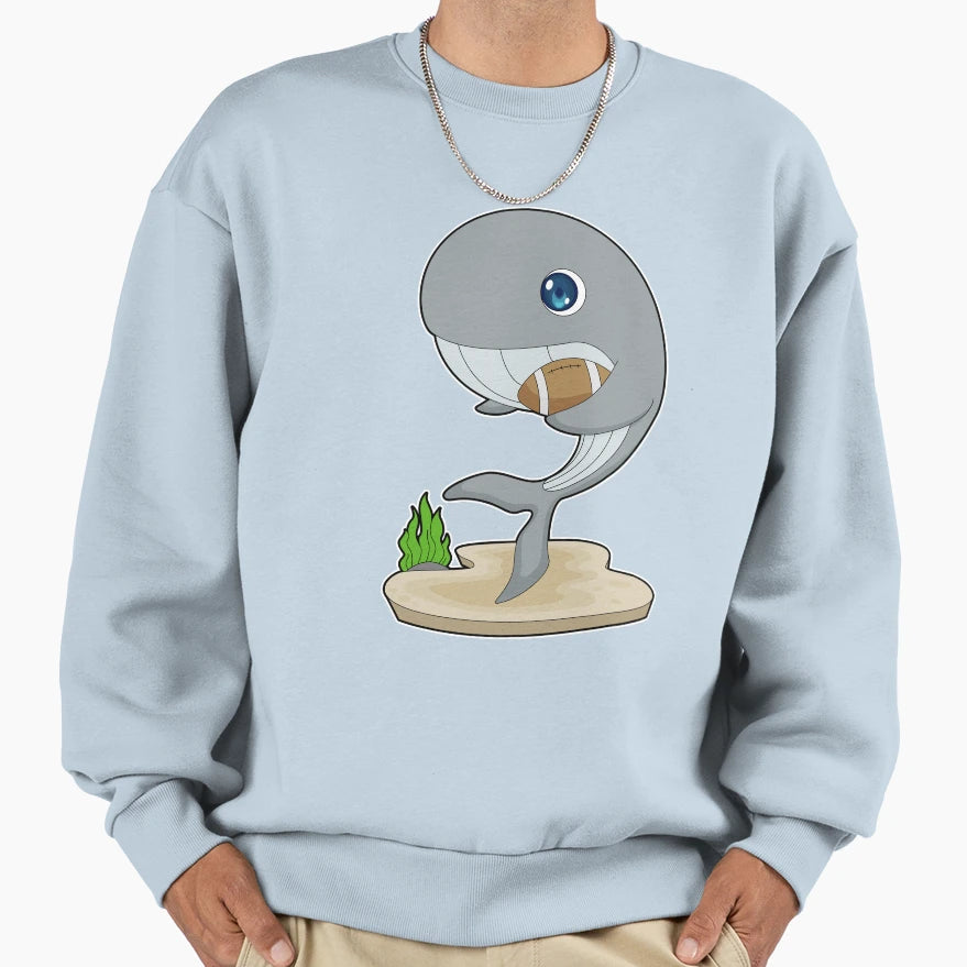 Whale American Football Sports Sweatshirt - Graphic Print for Adults - T-Shirt, Sweatshirt, Hoodie