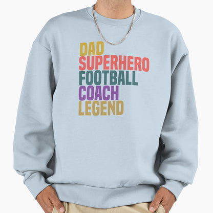 Dad Superhero Football Coach Sweatshirt - Minimalist Print for Adults - T-Shirt, Sweatshirt, Hoodie