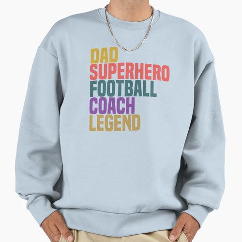 Dad Superhero Football Coach Sweatshirt - Minimalist Print for Adults - T-Shirt, Sweatshirt, Hoodie