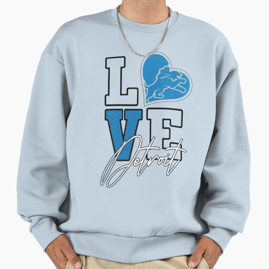 Football Detroit Lions Sweatshirt - Aesthetic Graphic Men Women - T-Shirt, Sweatshirt, Hoodie