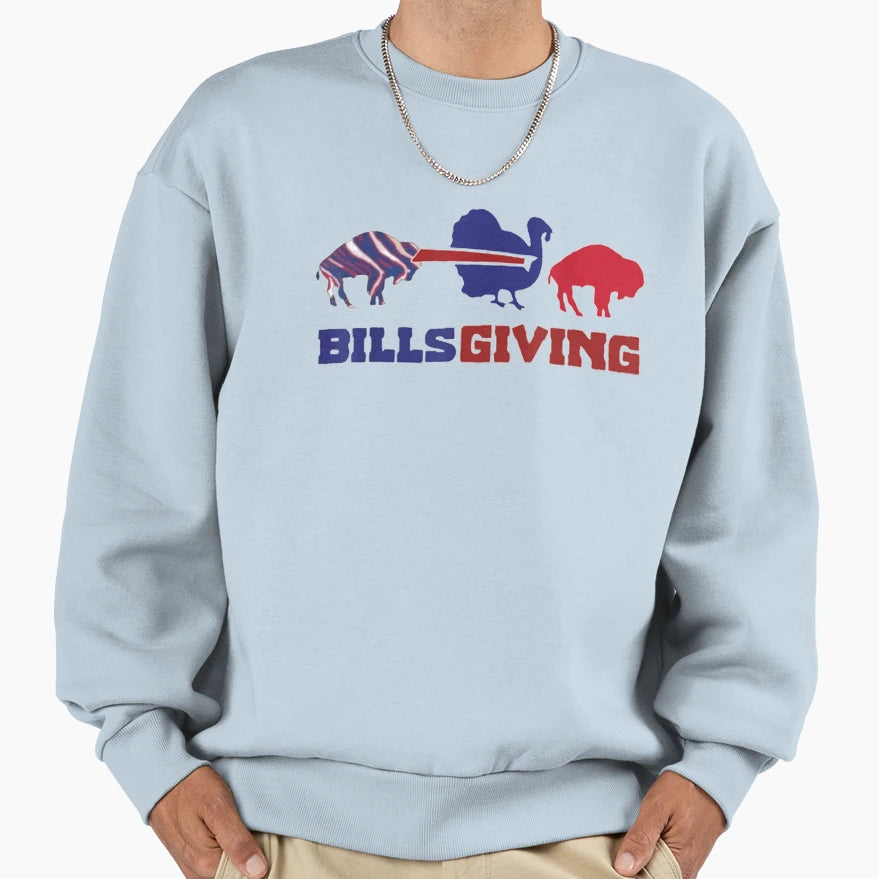 Happy Billsgiving Chicken Football Sweatshirt - Unique Graphic Unisex - T-Shirt, Sweatshirt, Hoodie