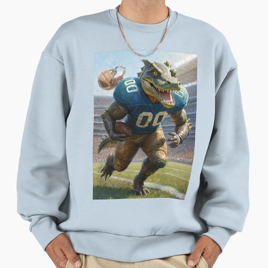 Old School Gridiron Alligator Mascot Sweatshirt - Graphic Print Unisex - T-Shirt, Sweatshirt, Hoodie