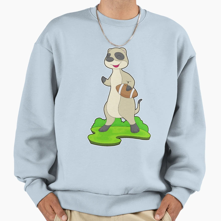 Meerkat American Football Sweatshirt - Graphic Print Men Women - T-Shirt, Sweatshirt, Hoodie
