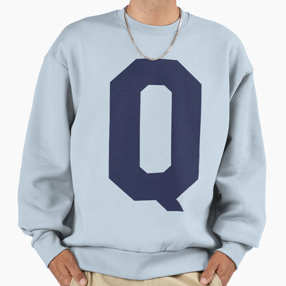 Alphabet Marine Blue Q Sports Letter Sweatshirt - Aesthetic Graphic Unisex - T-Shirt, Sweatshirt, Hoodie