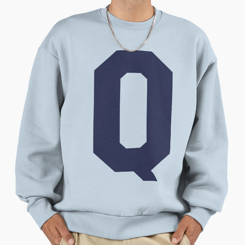 Alphabet Marine Blue Q Sports Letter Sweatshirt - Aesthetic Graphic Unisex - T-Shirt, Sweatshirt, Hoodie