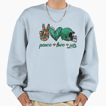 Peace Love Jets Football Team Sweatshirt - Trendy Graphic for Adults - T-Shirt, Sweatshirt, Hoodie