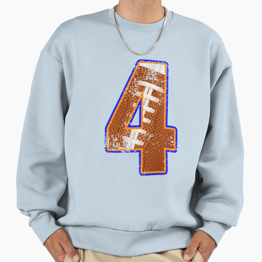 American Football Player Number Four Sweatshirt - Aesthetic Graphic Unisex - T-Shirt, Sweatshirt, Hoodie