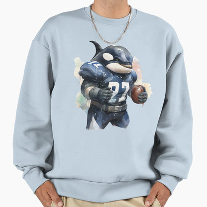Orca As American Football Player Sweatshirt - Streetwear Style for Adults - T-Shirt, Sweatshirt, Hoodie