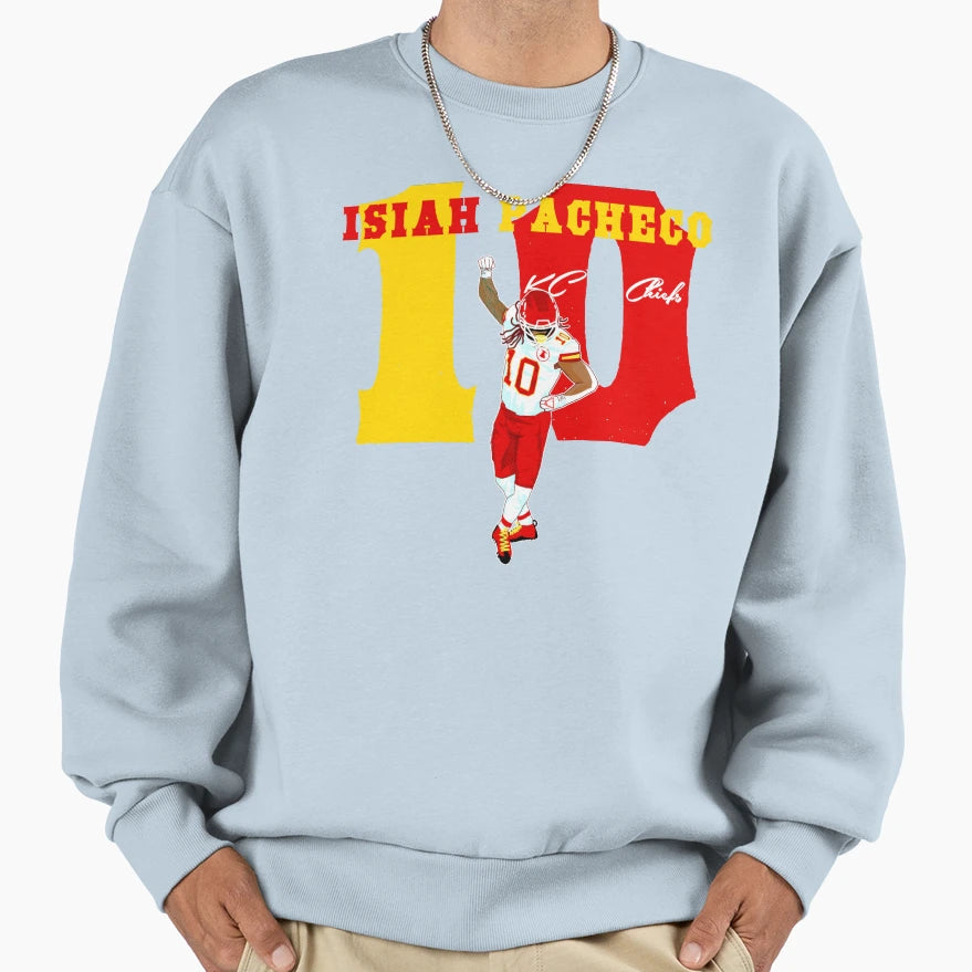 Isiah Pacheco 10 Kc Chiefs Sweatshirt - Trendy Graphic Men Women - T-Shirt, Sweatshirt, Hoodie