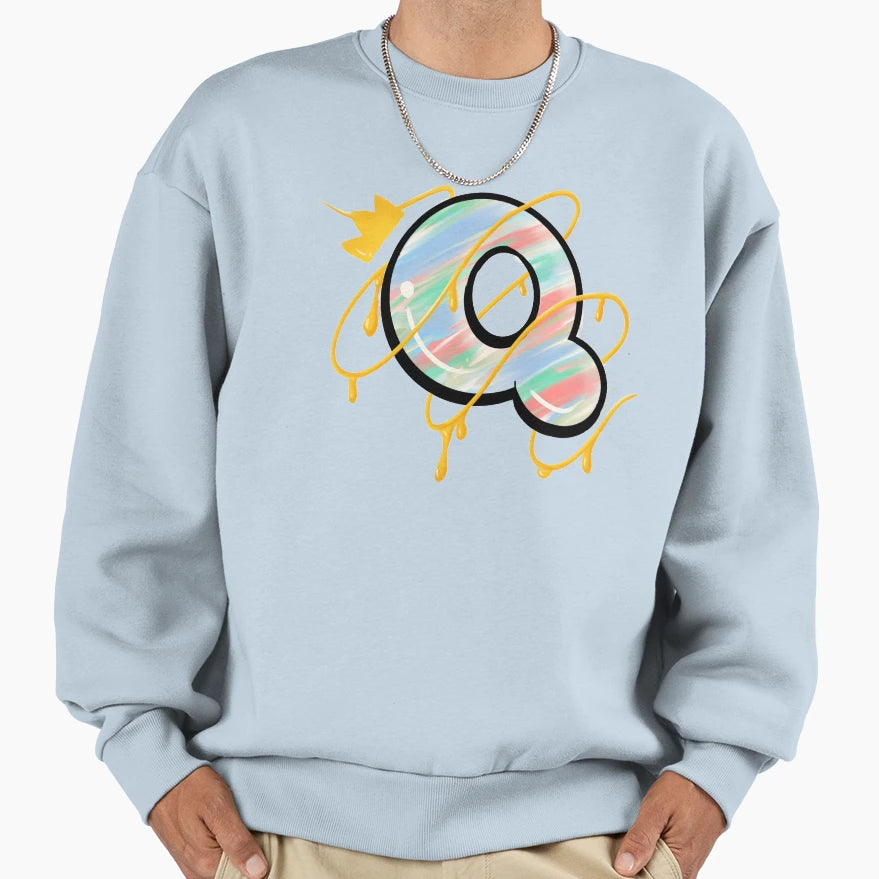 Letter Q Sweatshirt - Minimalist Print Men Women - T-Shirt, Sweatshirt, Hoodie