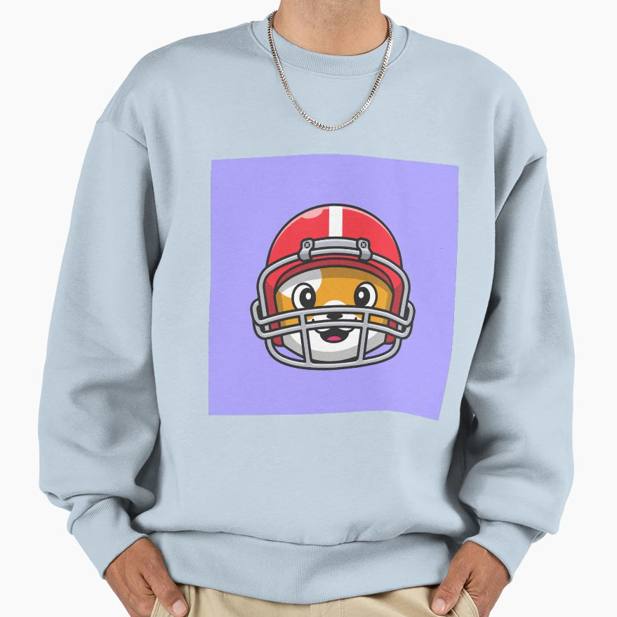 Fearless Feline Cat Rugby Helmet Sweatshirt - Novelty Apparel Men Women - T-Shirt, Sweatshirt, Hoodie