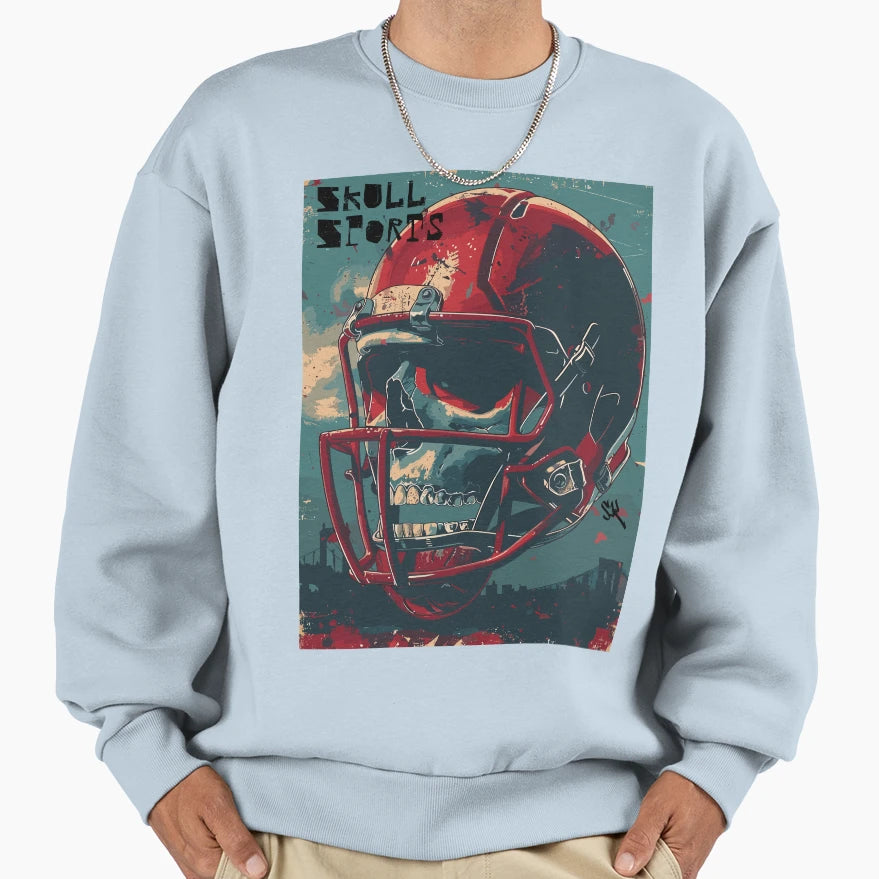 American Football Skull Skull Sweatshirt - Casual Everyday Wear Unisex - T-Shirt, Sweatshirt, Hoodie