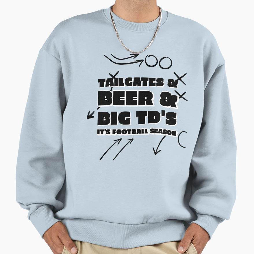 Tailgates Beer Big Tds Football Sweatshirt - Streetwear Style Unisex - T-Shirt, Sweatshirt, Hoodie
