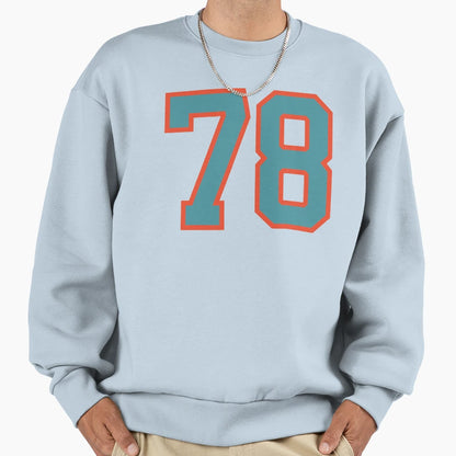 78 Number Aqua Orange Lucky Sports Sweatshirt - Streetwear Style Unisex - T-Shirt, Sweatshirt, Hoodie