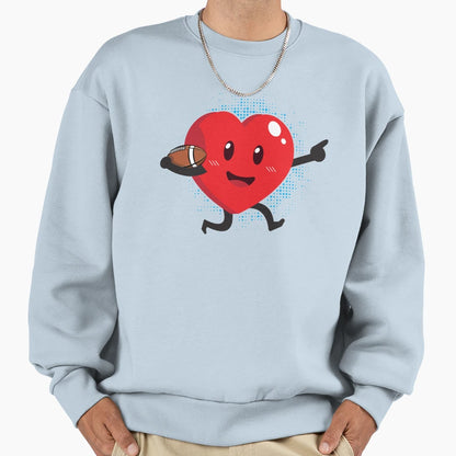 Heart Playing American Football Sweatshirt - Fun Novelty Design Unisex - T-Shirt, Sweatshirt, Hoodie