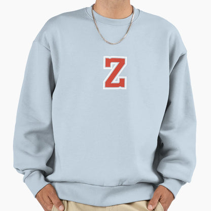 Letter Z Initial Z Varsity Red Sweatshirt - Casual Everyday Wear Unisex - T-Shirt, Sweatshirt, Hoodie