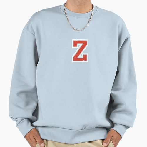 Letter Z Initial Z Varsity Red Sweatshirt - Casual Everyday Wear Unisex - T-Shirt, Sweatshirt, Hoodie