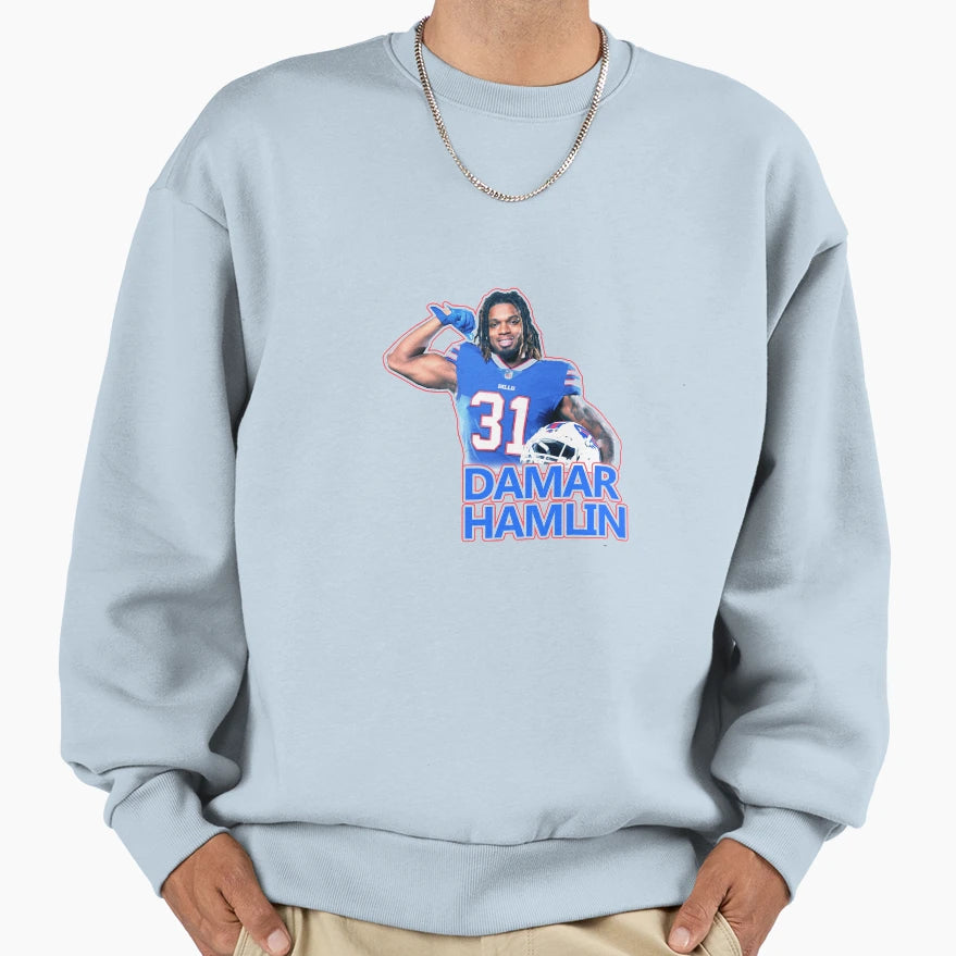 Damar Hamlin Player Sweatshirt - Trendy Graphic Men Women - T-Shirt, Sweatshirt, Hoodie