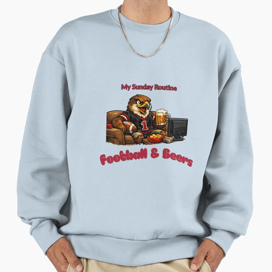 Atlanta Falcons Sunday Routine Football T-Shirt - Minimalist Print Unisex - T-Shirt, Sweatshirt, Hoodie