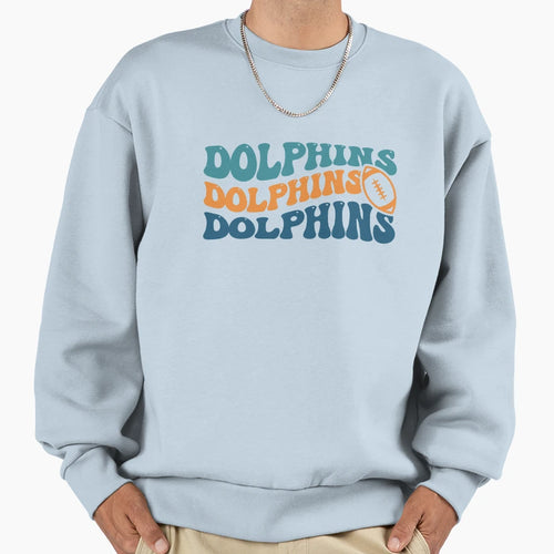 Dolphins Football Sweatshirt - Streetwear Style for Adults - T-Shirt, Sweatshirt, Hoodie