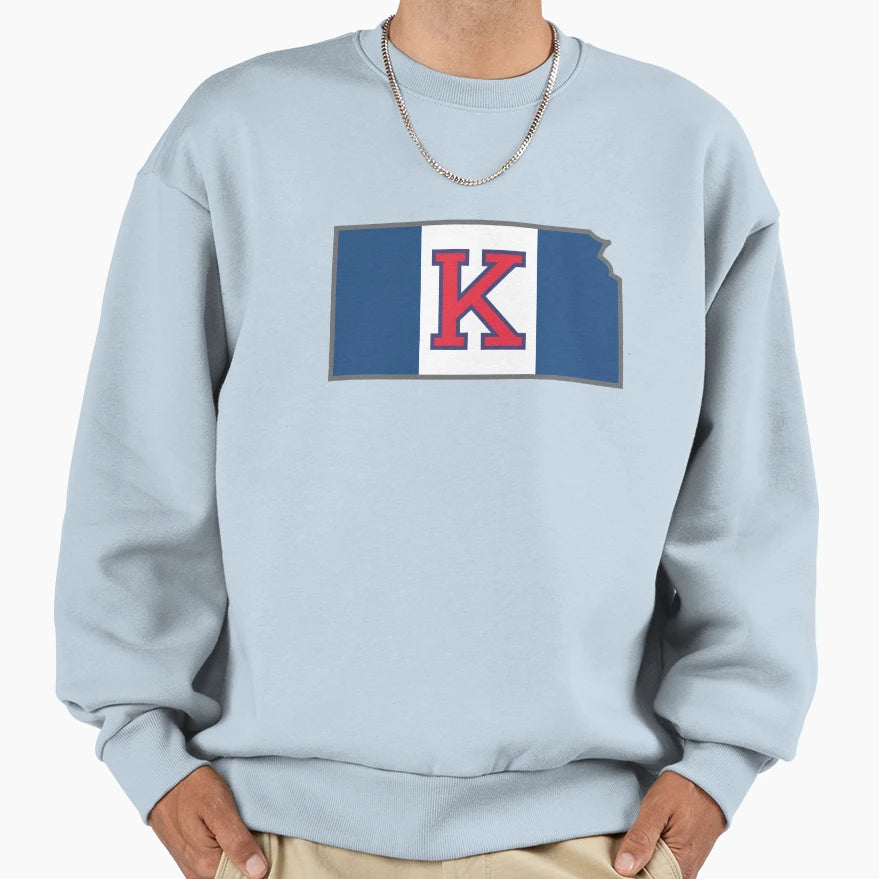 University Kansas Flag Sweatshirt - Aesthetic Graphic Men Women - T-Shirt, Sweatshirt, Hoodie