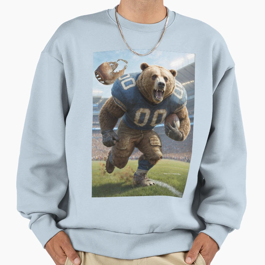 Old School Gridiron Bear Mascot Sweatshirt - Unique Graphic for Adults - T-Shirt, Sweatshirt, Hoodie