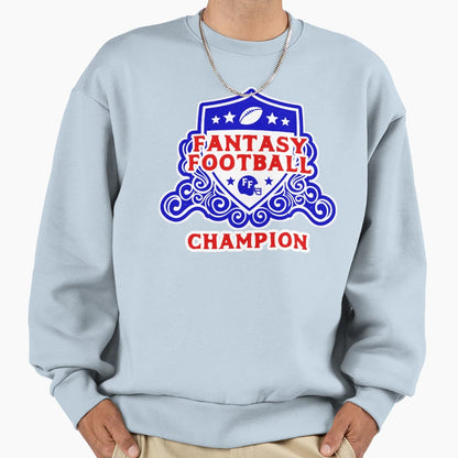 Fantasy Football Champion Emblem Sweatshirt - Novelty Apparel Men Women - T-Shirt, Sweatshirt, Hoodie