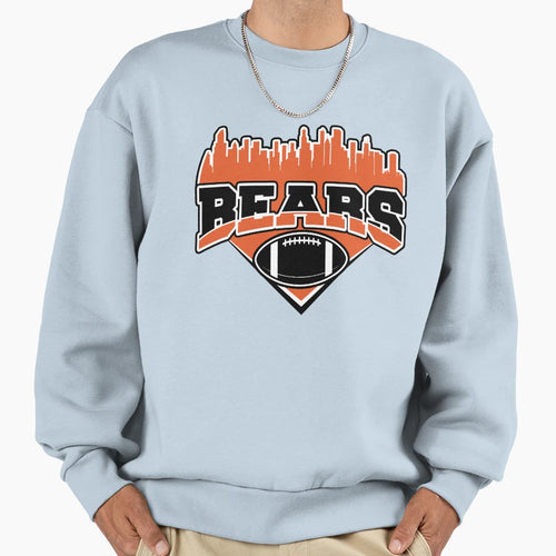 Bears Football Skyline Football Sweatshirt - Custom Art Print for Adults - T-Shirt, Sweatshirt, Hoodie